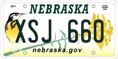 NE license plate XSJ660