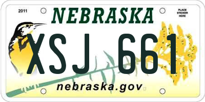 NE license plate XSJ661