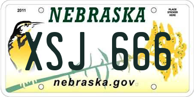 NE license plate XSJ666