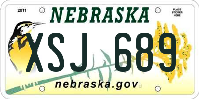 NE license plate XSJ689