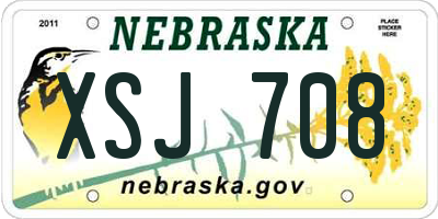NE license plate XSJ708