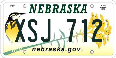 NE license plate XSJ712