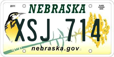 NE license plate XSJ714