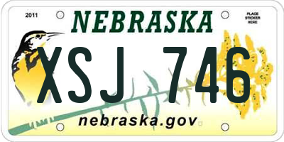 NE license plate XSJ746