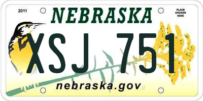 NE license plate XSJ751