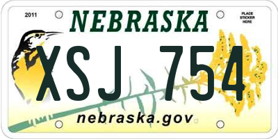 NE license plate XSJ754