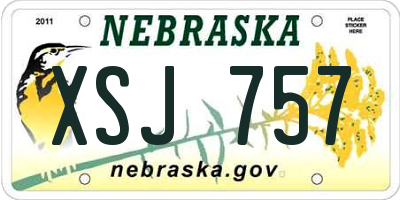 NE license plate XSJ757