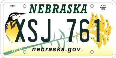 NE license plate XSJ761