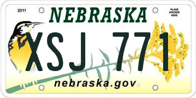 NE license plate XSJ771
