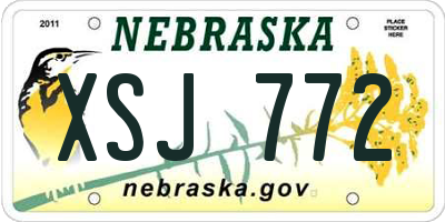 NE license plate XSJ772