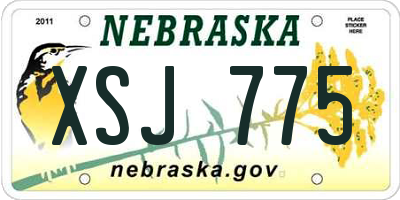 NE license plate XSJ775