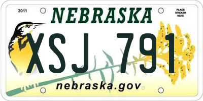 NE license plate XSJ791