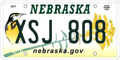 NE license plate XSJ808