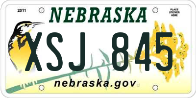 NE license plate XSJ845