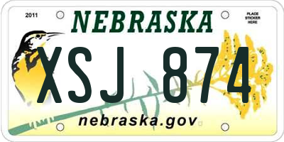 NE license plate XSJ874