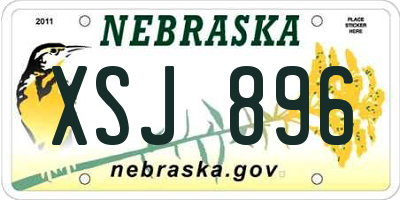 NE license plate XSJ896