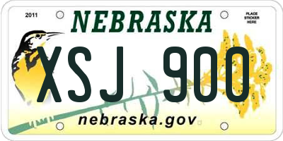 NE license plate XSJ900