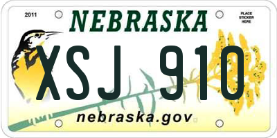NE license plate XSJ910