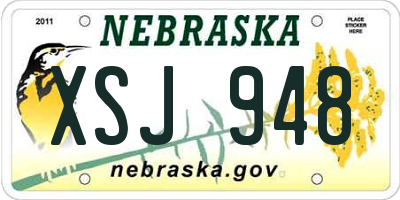NE license plate XSJ948