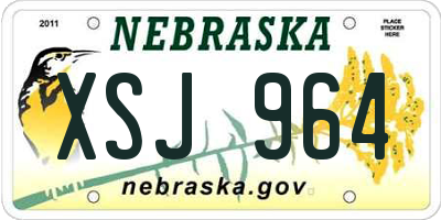 NE license plate XSJ964