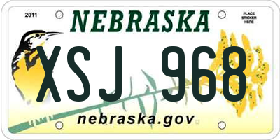 NE license plate XSJ968