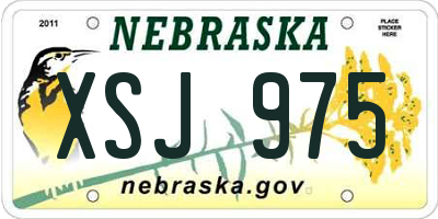 NE license plate XSJ975