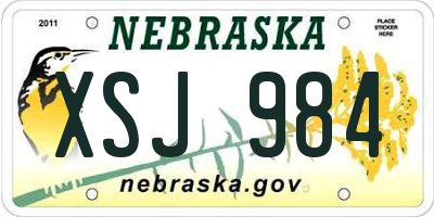 NE license plate XSJ984