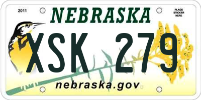 NE license plate XSK279