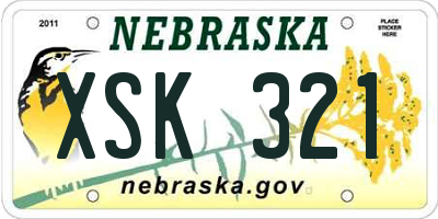 NE license plate XSK321