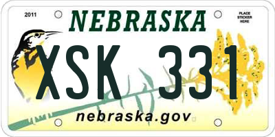 NE license plate XSK331