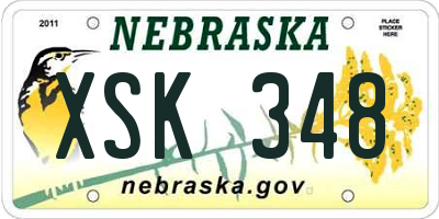 NE license plate XSK348