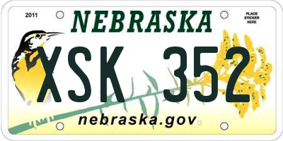 NE license plate XSK352