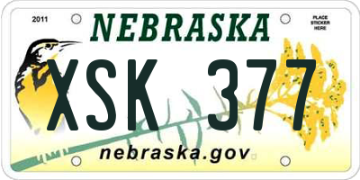NE license plate XSK377