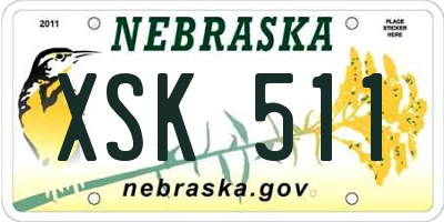 NE license plate XSK511