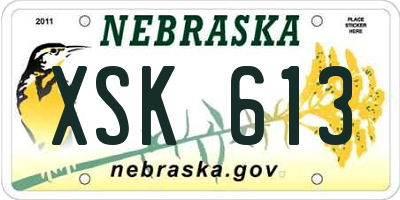 NE license plate XSK613