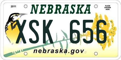 NE license plate XSK656