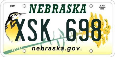NE license plate XSK698