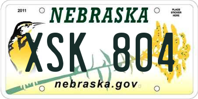 NE license plate XSK804