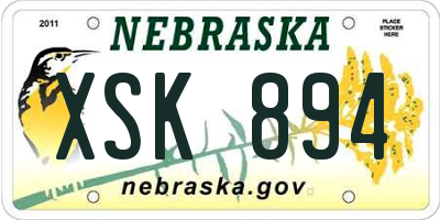 NE license plate XSK894