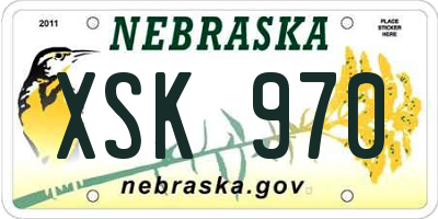 NE license plate XSK970