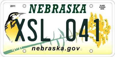 NE license plate XSL041