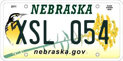 NE license plate XSL054