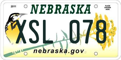 NE license plate XSL078