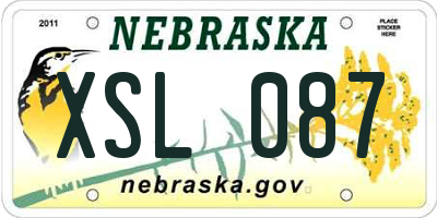NE license plate XSL087