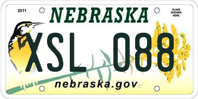 NE license plate XSL088
