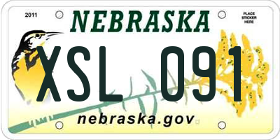 NE license plate XSL091