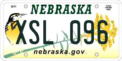NE license plate XSL096