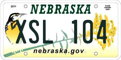 NE license plate XSL104
