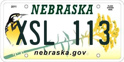 NE license plate XSL113