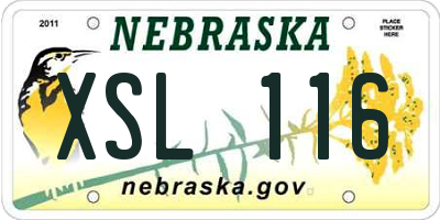 NE license plate XSL116